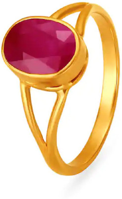 RATAN BAZAAR Copper Ruby Gold Plated Ring