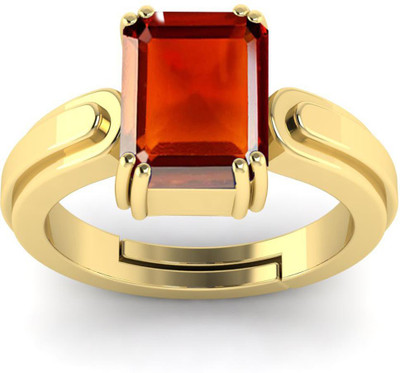 TODANI JEMS 7.25 Ratti Gomed/Hessonite Natural Quality Original Stone Panchdhatu Adjustable Brass Ruby Ring