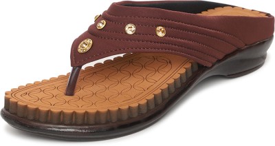 ORTHO JOY Women Wedges(Brown , 10)