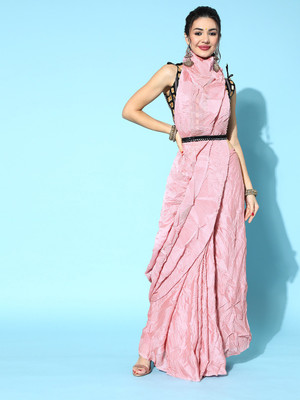 Ratnavati Self Design Bollywood Georgette Saree(Pink)