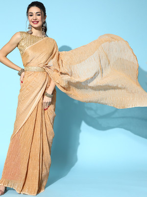 Ratnavati Self Design Bollywood Georgette Saree(Cream)