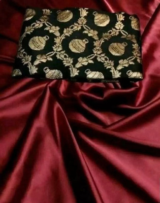 NEZAA EXPORT Solid/Plain Bollywood Satin Saree(Maroon)