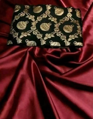 NEZAA EXPORT Solid/Plain Bollywood Silk Blend, Satin Saree(Maroon)