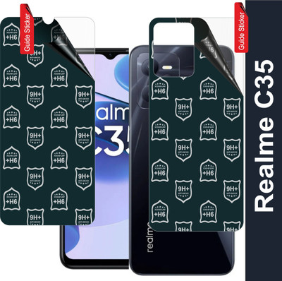 skrechtech Front and Back Tempered Glass for Realme C35, C35(Pack of 2)
