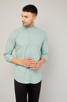 LOUIS MONARCH Men Solid Casual Light Green Shirt