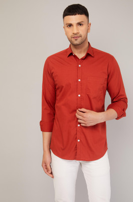 LOUIS MONARCH Men Solid Casual Orange Shirt