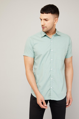 Le Mec Men Solid Casual Light Green Shirt
