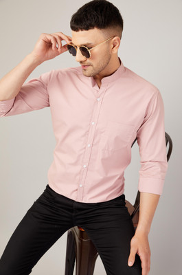 LOUIS MONARCH Men Solid Casual Pink Shirt