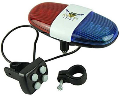 DSTECHBAR Bicycle 4-Tone Police Horn LED Front Light LED Rear Break Light (Multicolor) LED Front Light(Multicolor)