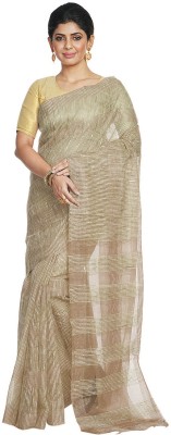 govind handloom Striped Bhagalpuri Cotton Blend, Art Silk Saree(Pink)