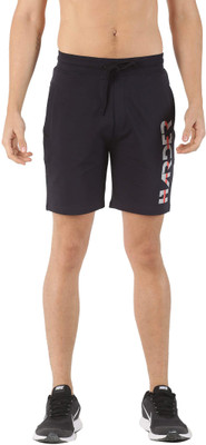 INFINIA Solid, Graphic Print Men Dark Blue Casual Shorts