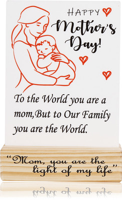 iMPACTGift for you 'Mom you are the light of my life' Best gift for Mothers Day IPH054 Decorative Showpiece  -  15.5 cm(Wood, Black, White)