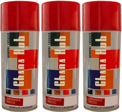 GHANA HUB PREMIUM CUBE 3PCS Red Spray Paint 1350 ml(Pack of 3)