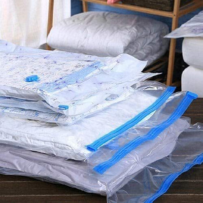 Adhunyk Vacuum Storage Bags for Clothes, Blankets, and Bedding - Space-Saving Travel Storage Vacuum Bags(Pack of 5) deal from flipkart