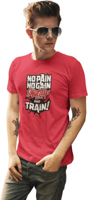 The Teelted Store Printed Men Round Neck Red T-Shirt