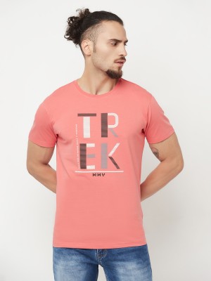 CRIMSOUNE CLUB Printed Men Round Neck Pink T-Shirt