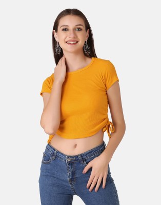 BuyNewTrend Casual Solid Women Yellow Top