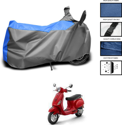 GOSHIV-car and bike accessories Waterproof Two Wheeler Cover for Piaggio(Vespa LX, Grey, Blue)