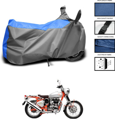 CODOKI Waterproof Two Wheeler Cover for Royal Enfield(Bullet Trials 350, Grey, Blue)