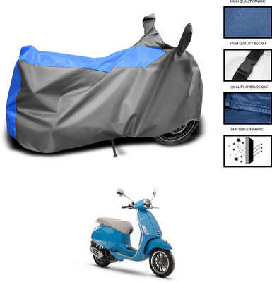 PAGORA Waterproof Two Wheeler Cover for Vespa(Elegante 150, Grey, Blue)