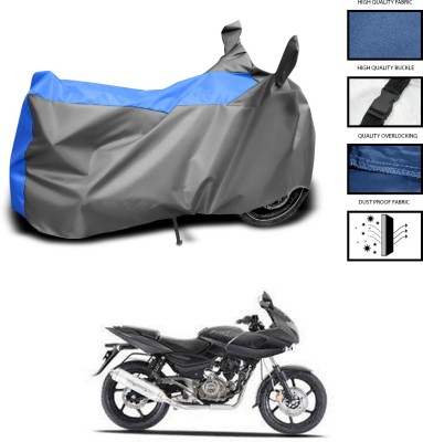 CODOKI Waterproof Two Wheeler Cover for Bajaj(Pulsar 220 DTS-i, Grey, Blue)