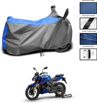 CODOKI Waterproof Two Wheeler Cover for TVS(Apache RTR 200, Grey, Blue)