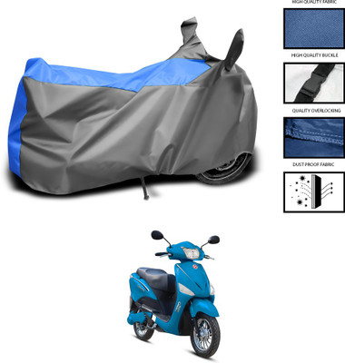 CODOKI Waterproof Two Wheeler Cover for Hero(Electric Optima, Grey, Blue)