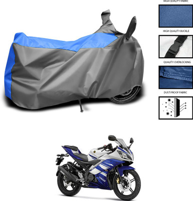 PAGORA Waterproof Two Wheeler Cover for Yamaha(R15 s, Grey, Blue)
