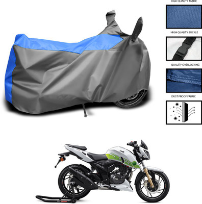 CODOKI Waterproof Two Wheeler Cover for TVS(Apache RTR 200 Fi E100, Grey, Blue)