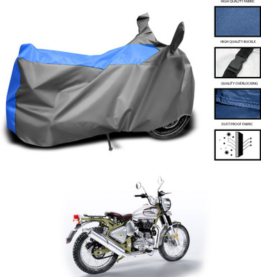 CODOKI Waterproof Two Wheeler Cover for Royal Enfield(Bullet Trials 500, Grey, Blue)
