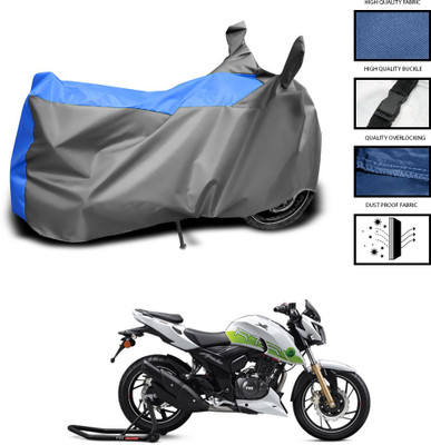 GOSHIV-car and bike accessories Waterproof Two Wheeler Cover for TVS(Apache, Grey, Blue)