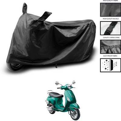 PAGORA Waterproof Two Wheeler Cover for Piaggio(Vespa VXL 150, Black)