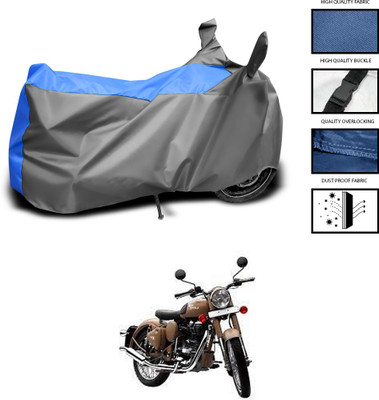 PAGORA Waterproof Two Wheeler Cover for Royal Enfield(Classic Desert Storm, Grey, Blue)