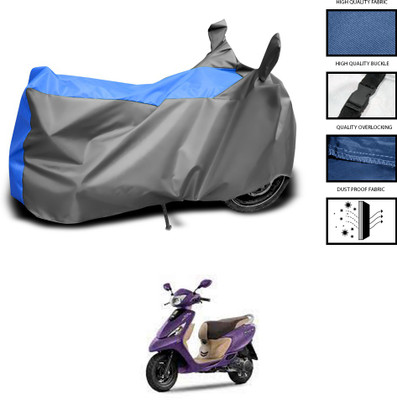 CODOKI Waterproof Two Wheeler Cover for TVS(Scooty Zest 110, Grey, Blue)