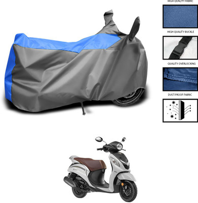 CODOKI Waterproof Two Wheeler Cover for Yamaha(Fascino, Grey, Blue)