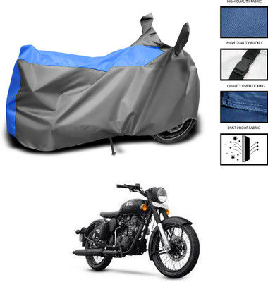 CODOKI Waterproof Two Wheeler Cover for Royal Enfield(500, Grey, Blue)