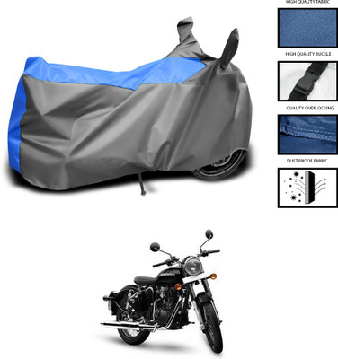 PAGORA Waterproof Two Wheeler Cover for Royal Enfield(Classic 350, Grey, Blue)