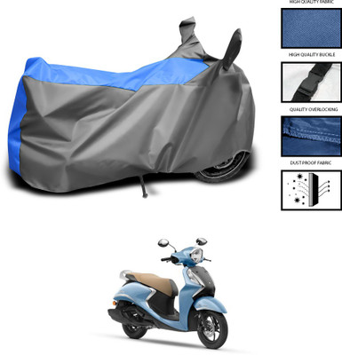 PAGORA Waterproof Two Wheeler Cover for Yamaha(Fascino 125 FI, Grey, Blue)