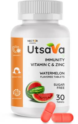 Nector Utsava Vitamin C Watermelon Chewable Tablets, Immunity Antioxidant & Skincare