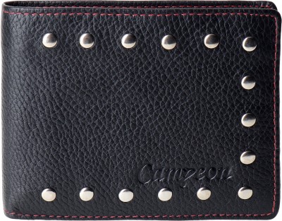 Campeon Men Trendy Black Genuine Leather Wallet(8 Card Slots)