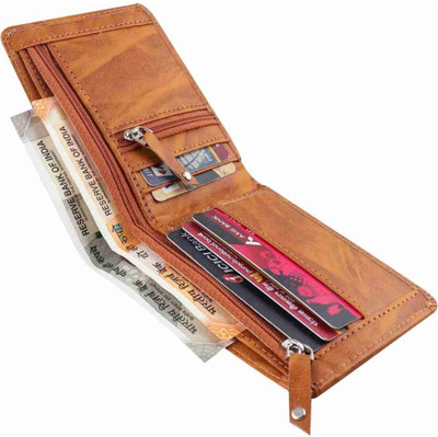 LOISE CRAFT Men Casual Tan Artificial Leather Wallet(6 Card Slots)