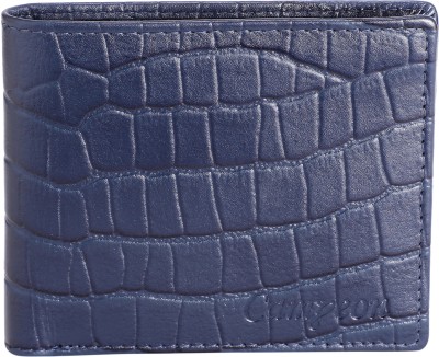 Campeon Men Trendy Blue Genuine Leather Wallet(8 Card Slots)