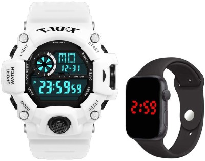 Trex SCK_WHITE-GREEN ,Stop Watch,LED Light Day & Date Mup Resistance Semi Water&Shock Resistance Digital Watch  - For Boys & Girls