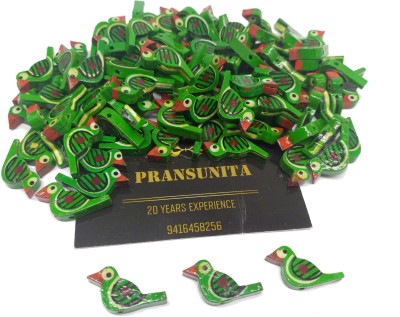 PRANSUNITA Wooden Bird Beads Size – 3 cm, Used for Art and Crafts Pack of 50