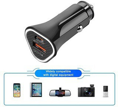 TECHGEAR 15.5 W Turbo Car Charger(Black, With USB Cable)