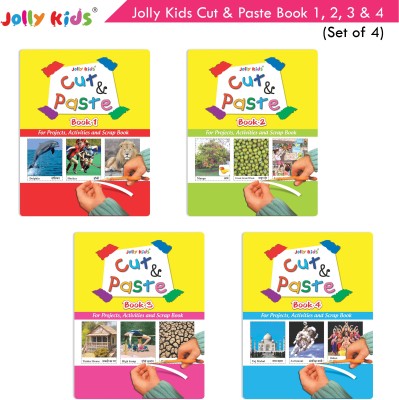 Cut & Paste Book 1  - Jolly Kids Cut & Paste Project, Activities & Scrap Books Set of 4| Activity Charts-Flowers, Animals, National Flags etc(English, Undefined, unknown)