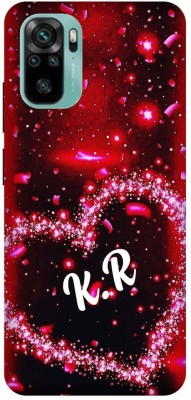 3D U PRINT Back Cover for Redmi Note 10 (4G),M2101K7AI, KR, K LOVES R, NAME, LETTER, ALPHABET, KR LOVE(Red, Waterproof, Pack of: 1)