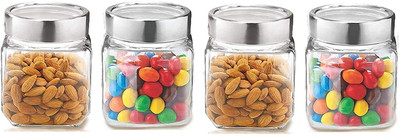 Coozico Glass Grocery Container  - 600 ml(Pack of 4, Clear)