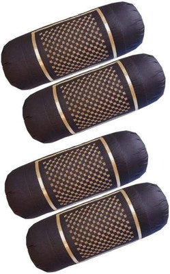 Samsat Polycotton Bolsters Cover(75 cm*40 cm, Pack of 4, Brown)