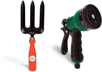 FADMAN HOME QUALITY GARDENING TOOLS SET OF GARDEN FORK & 7 PATTERN SPRAY Garden Tool Kit(2 Tools)